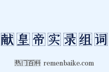 献皇帝实录组词是什么意思的图片